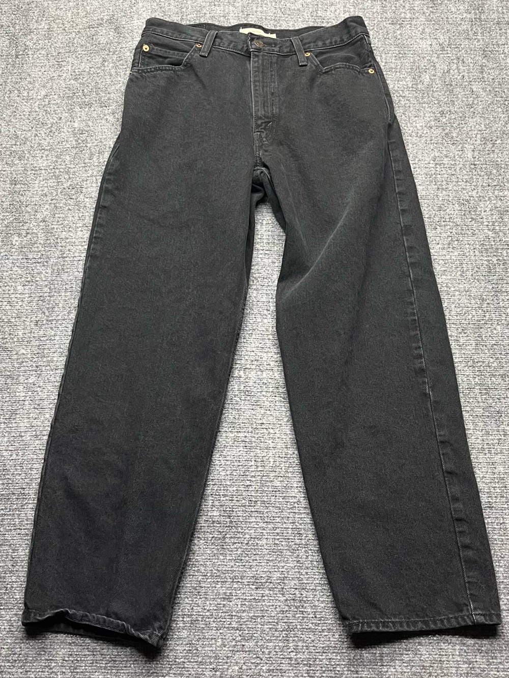 Levis Premium Jeans Womens 29 Black Dad Jean Denim Wide Leg Big E Skater
